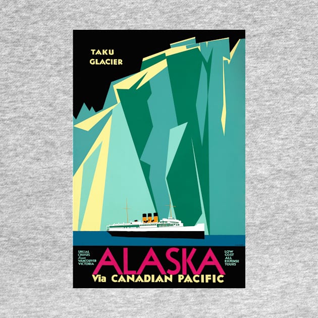 Vintage Travel Poster Alaska Taku Glacier by vintagetreasure